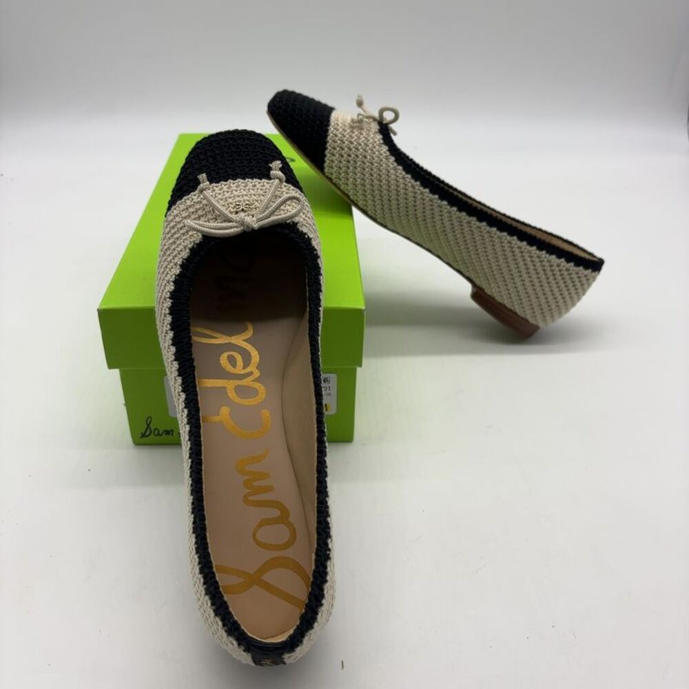Sam Edelman Black and Ivory Madison Flats